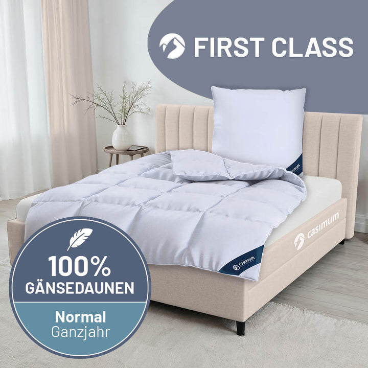 Gänsedaunendecke »FIRST CLASS« – 100% Gänsedaunen, Klasse 1, Downpass, hergestellt in Deutschland