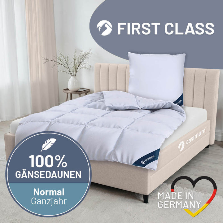 Gänsedaunendecke »FIRST CLASS« – 100% Gänsedaunen, Klasse 1, Downpass, hergestellt in Deutschland