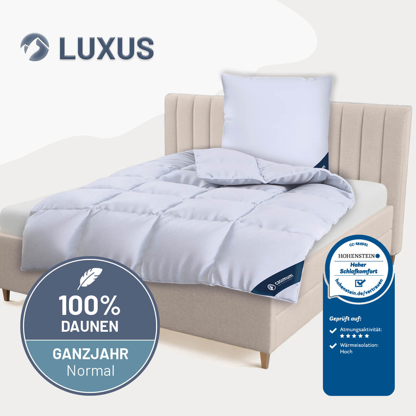 Daunendecke »LUXUS« – 100% Daunen