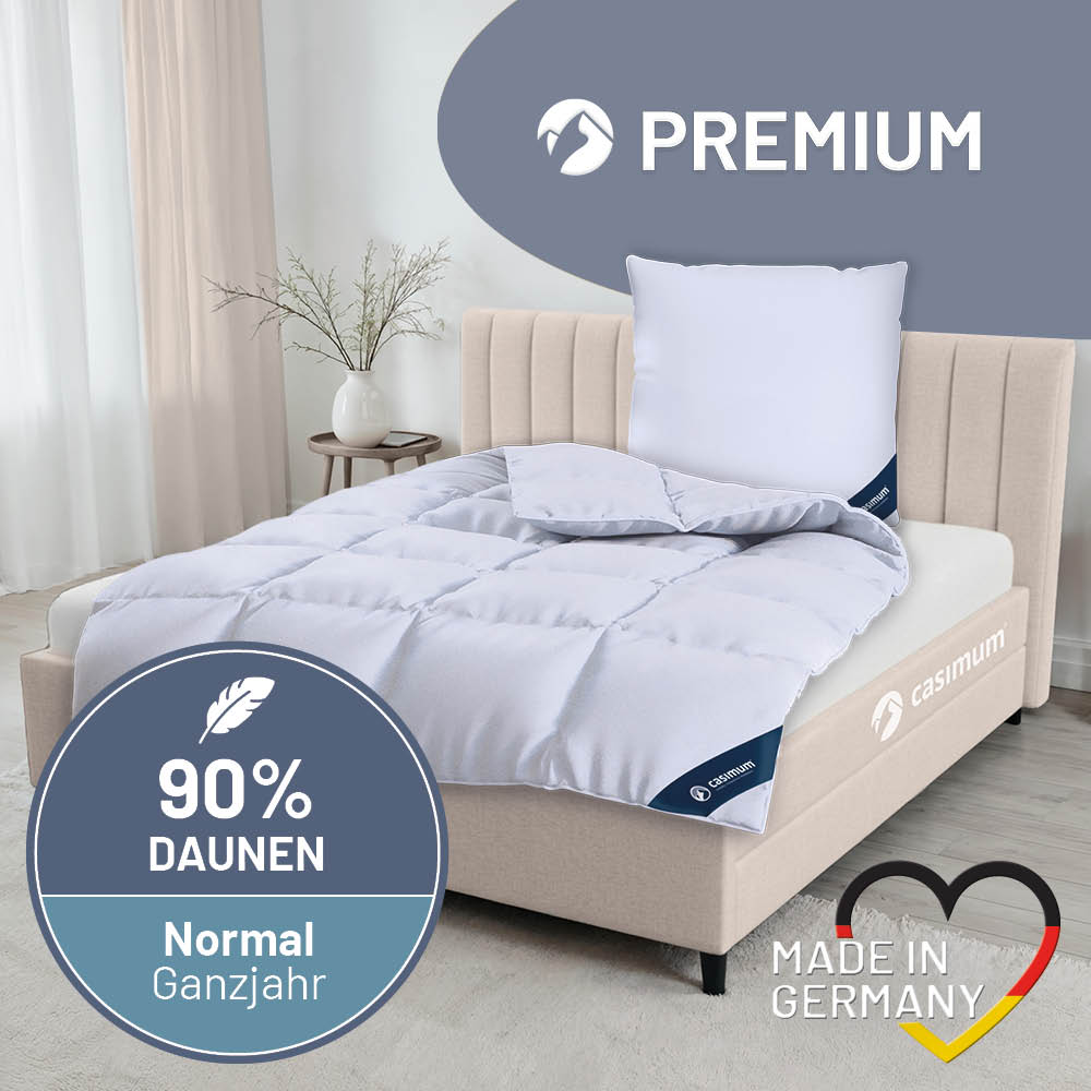 Daunendecke »PREMIUM« – 90% Daunen, 10% Federn, Klasse 1, Downpass, hergestellt in Deutschland
