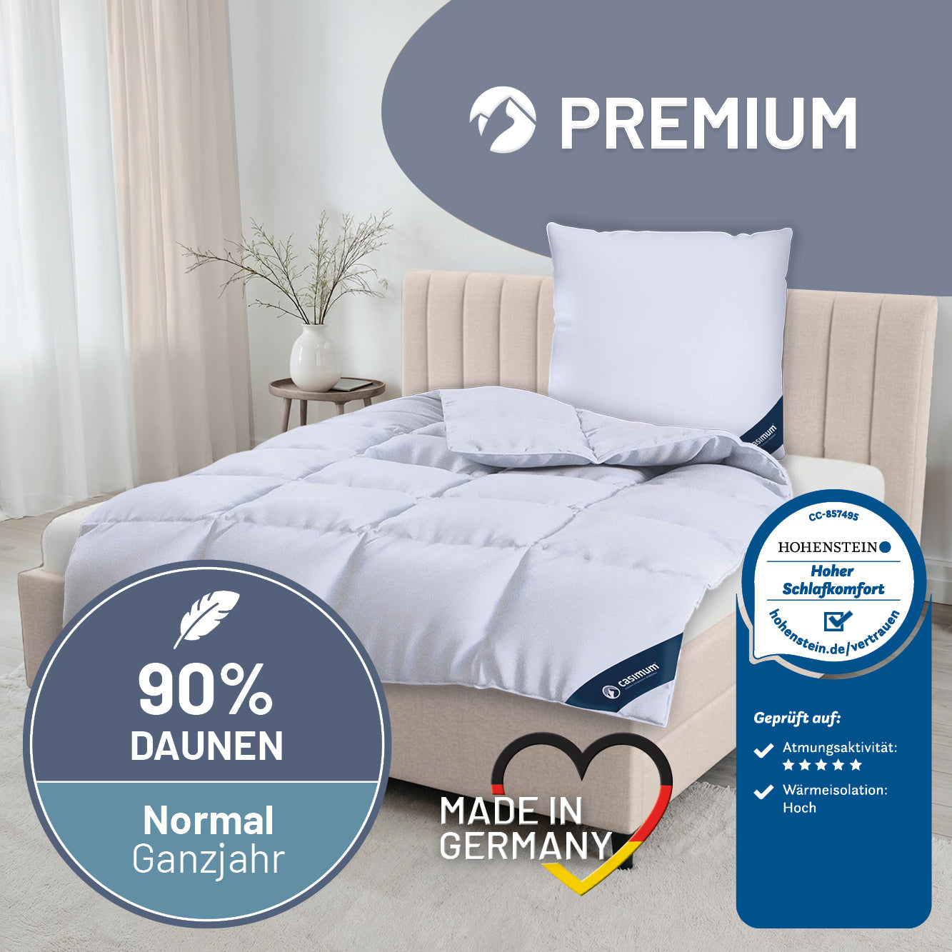 Daunendecke »PREMIUM« – 90% Daunen, 10% Federn