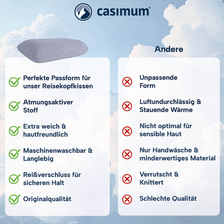 Schonbezüge Doppelpack »GRAU« für Reisekissen »SUPER TRAVEL«