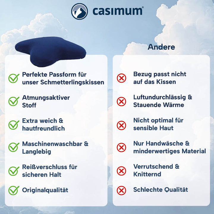 Schonbezüge Doppelpack »BLAU« für Schmetterlingskissen »BUTTERFLY«