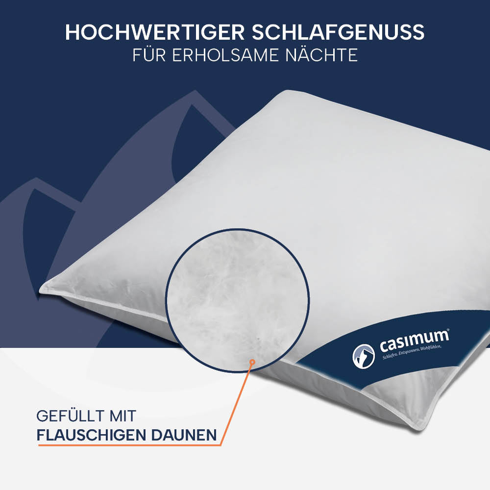 Feder- und Daunenkissen »PREMIUM« – 70% Federn, 30% Daunen, Klasse 1, Downpass, hergestellt in Deutschland