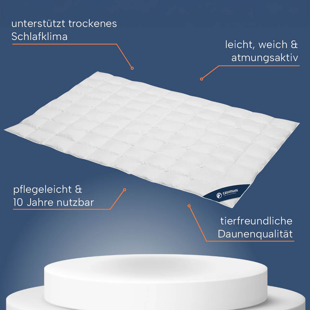 Daunendecke »LUXUS« – 100% Daunen, Klasse 1, Downpass, hergestellt in Deutschland