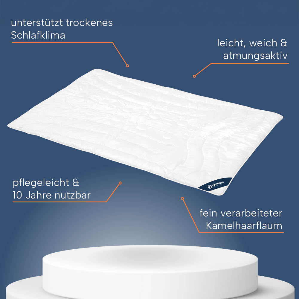 Sommer Kamelhaardecke »LUXUS« – 100% Kamelhaar für ein luxuriöses Schlaferlebnis