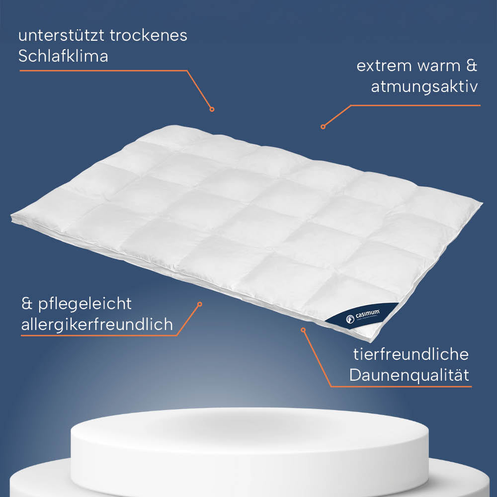 Winterdaunendecke »LUXUS« – Polarwarm, 100% Daunen, Klasse 1, Downpass, hergestellt in Deutschland