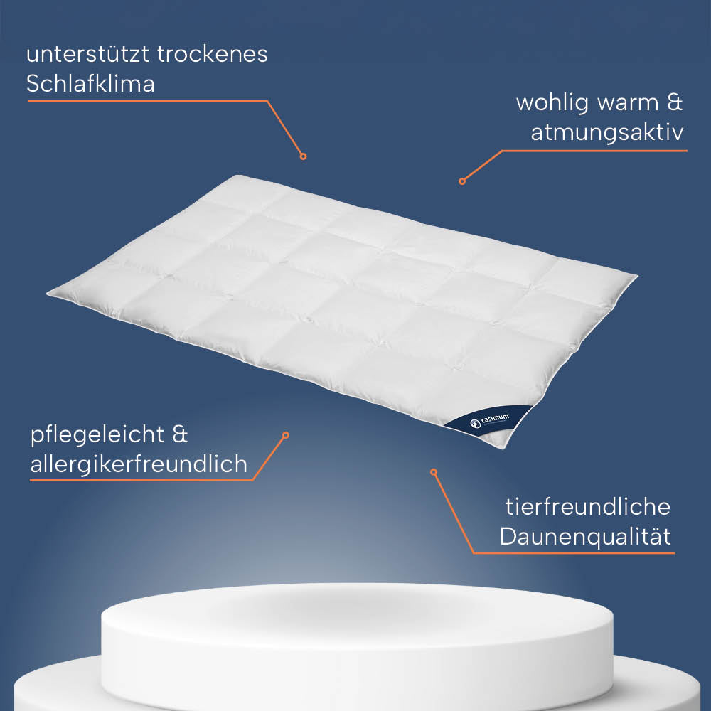 Winterdaunendecke »LUXUS« – Warm, 100% Daunen, Klasse 1, Downpass, hergestellt in Deutschland