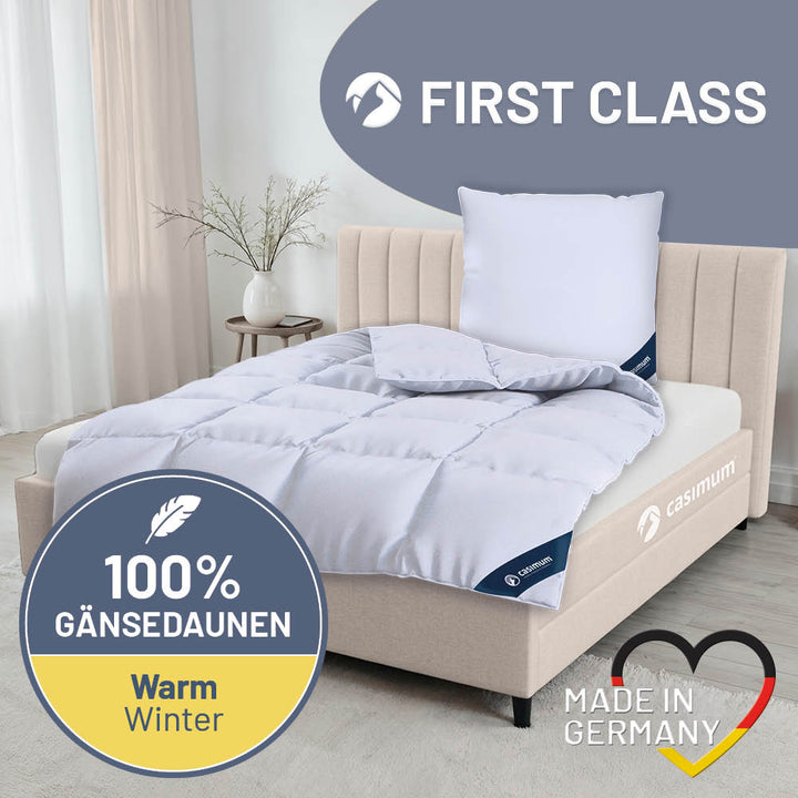 Gänsedaunendecke »FIRST CLASS« – 100% Gänsedaunen, Klasse 1, Downpass, hergestellt in Deutschland