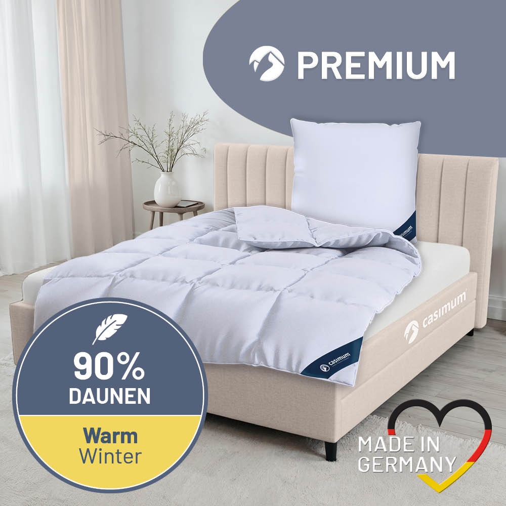 Daunendecke »PREMIUM« – 90% Daunen, 10% Federn, Klasse 1, Downpass, hergestellt in Deutschland
