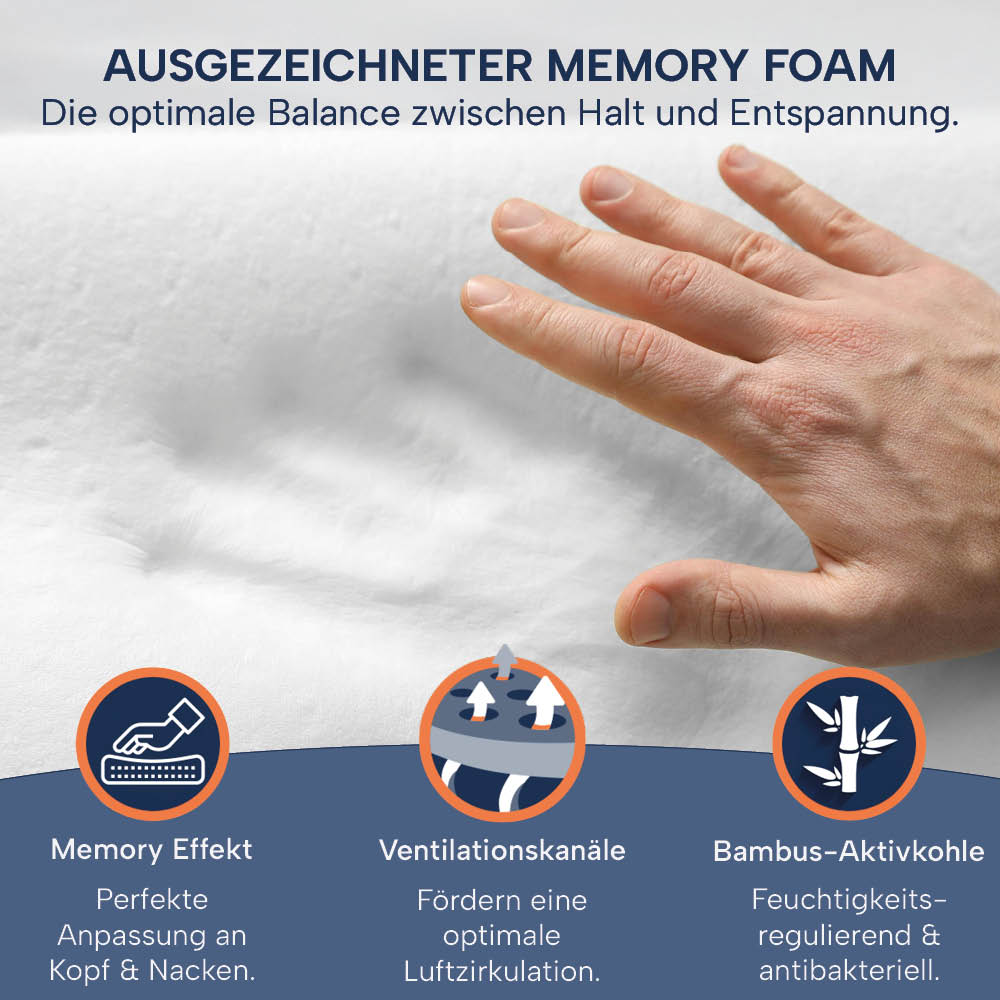 Orthopädisches Nackenkissen »ERGO VARIO«, Memory Foam, für beste Nackenunterstützung, zertifiziert vom Institut für Gesundheit & Ergonimie