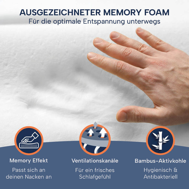 Reisekissen »SUPER TRAVEL«, Memory Foam, für bequemen Schlaf auf Reisen