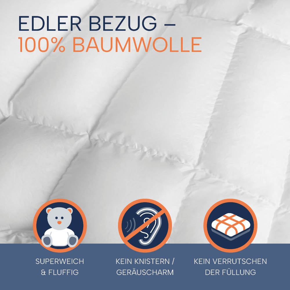 Sommergänsedaunendecke »FIRST CLASS« – 100% Gänsedaunen, Klasse 1, Downpass, hergestellt in Deutschland