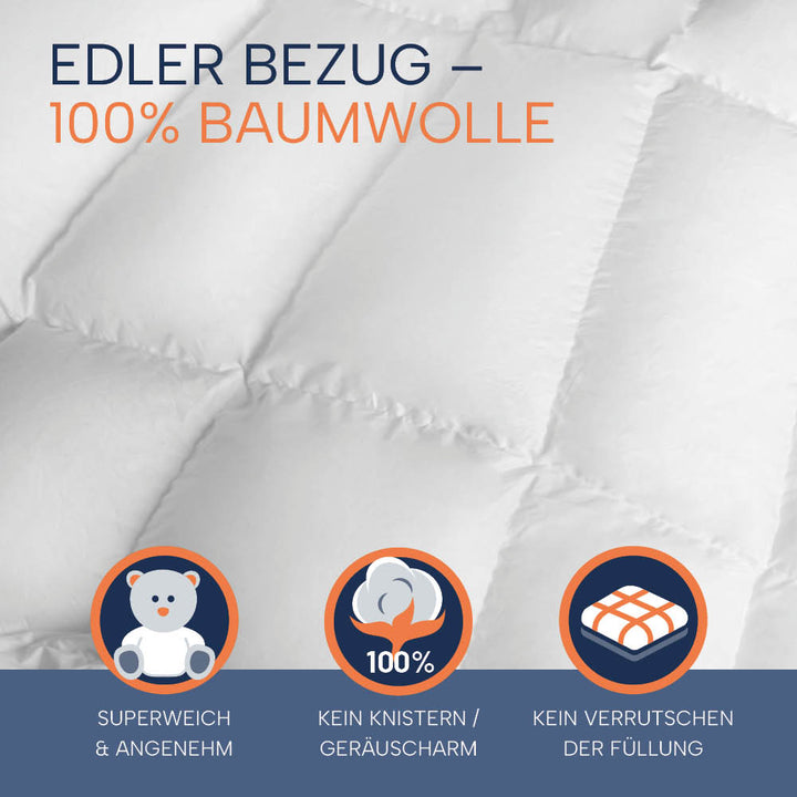 4-Jahreszeiten Gänsedaunendecke »FIRST CLASS« – 100% Gänsedaunen, Klasse 1, Downpass, hergestellt in Deutschland