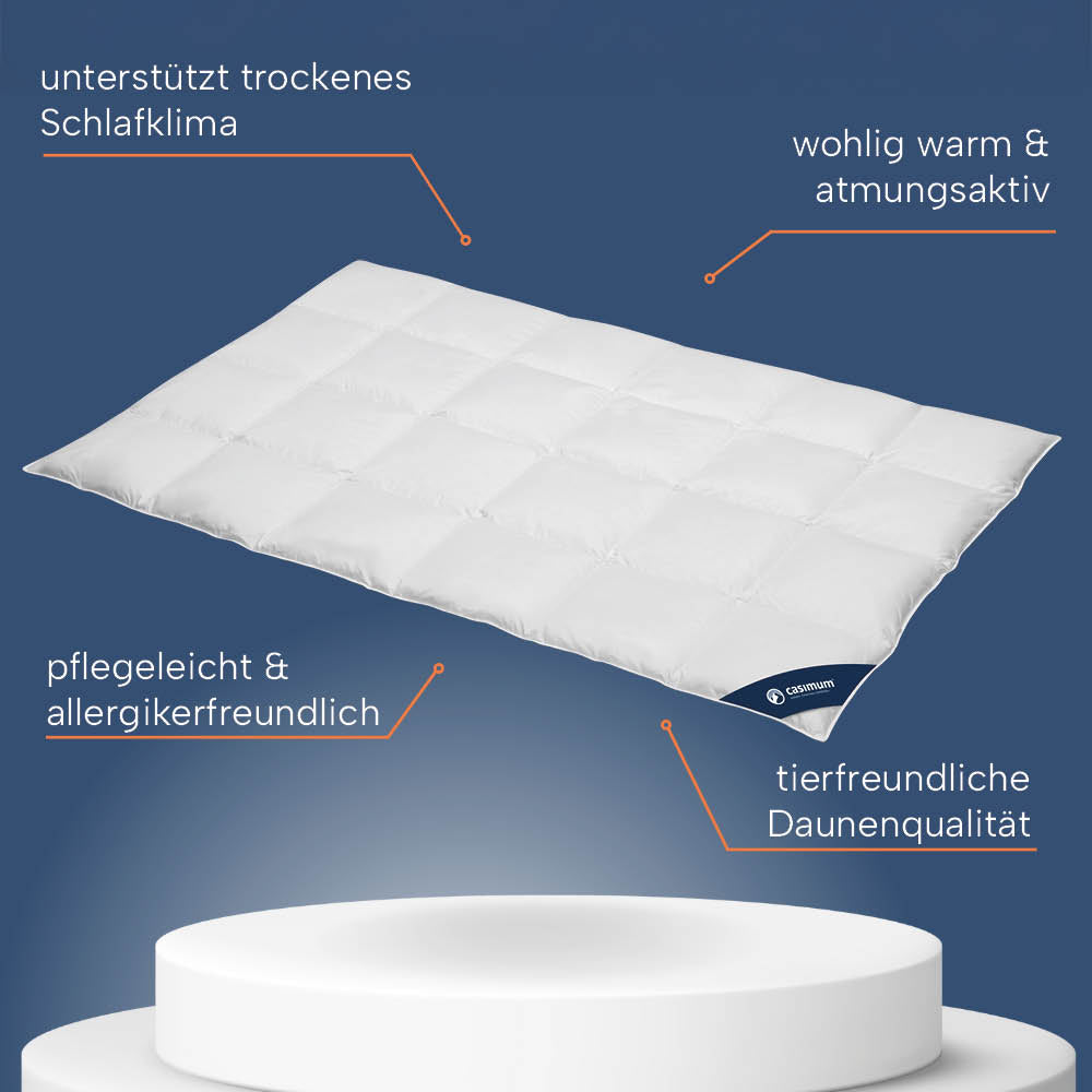 Wintergänsedaunendecke »FIRST CLASS« – Warm, 100% Gänsedaunen, Klasse 1, Downpass, hergestellt in Deutschland