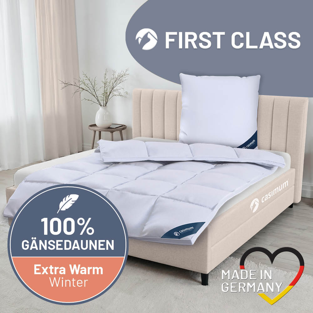 Gänsedaunendecke »FIRST CLASS« – 100% Gänsedaunen, Klasse 1, Downpass, hergestellt in Deutschland