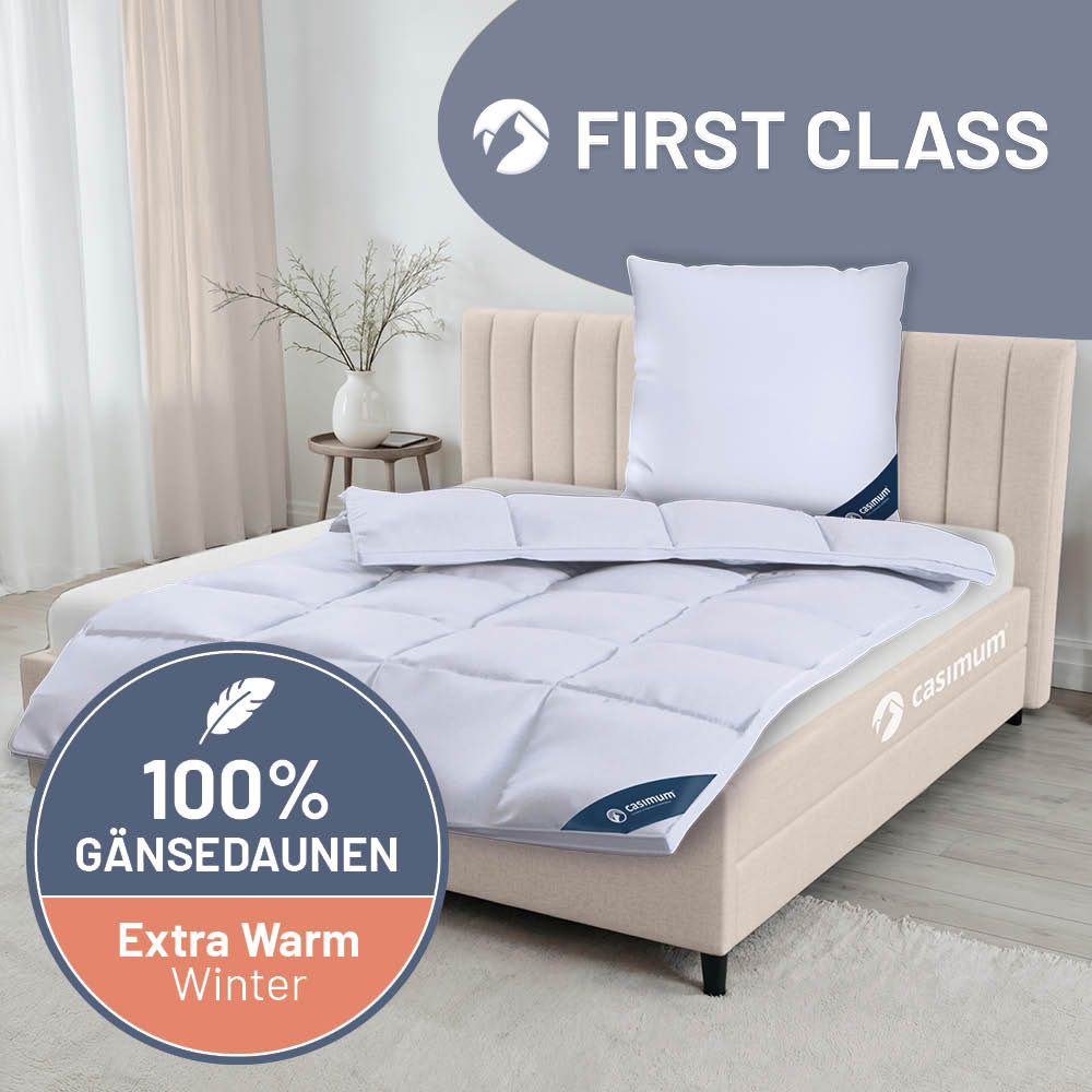 Gänsedaunendecke »FIRST CLASS« – 100% Gänsedaunen, Klasse 1, Downpass, hergestellt in Deutschland