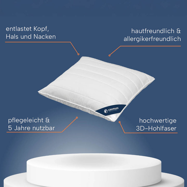 3-Kammer-Faserkissen »COMFORT« – 100% Polyester mit 3D-Hohlfaser für erholsame Nächte