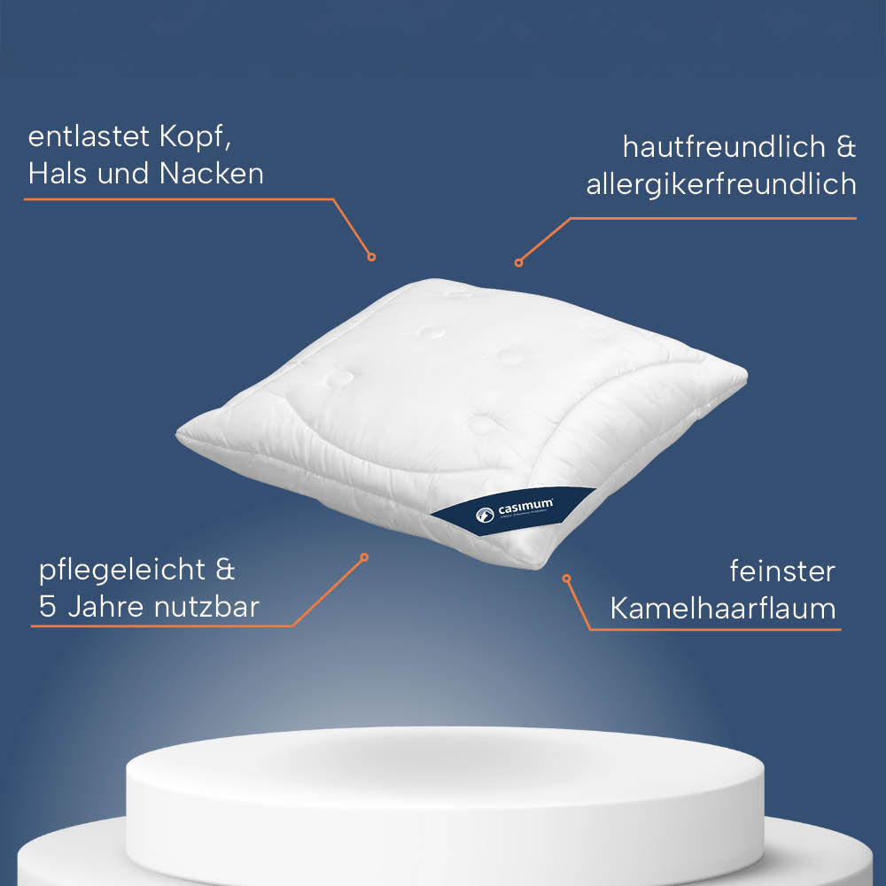 3-Kammer-Kamelhaarkissen »LUXUS« – 100% Kamelhaar (Außen) für ein luxuriöses Schlaferlebnis
