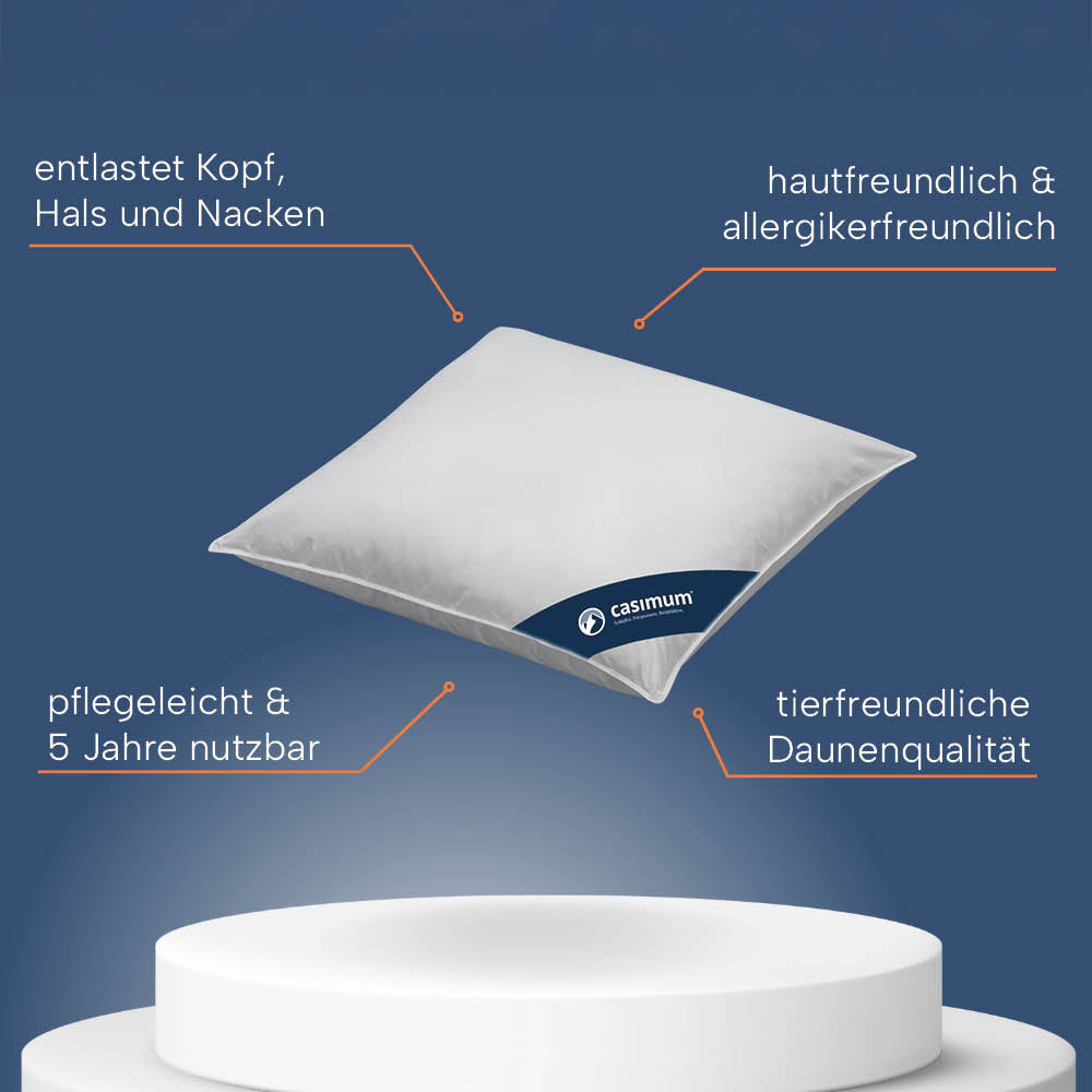 Feder- und Daunenkissen »PREMIUM« – 70% Federn, 30% Daunen, Klasse 1, Downpass, hergestellt in Deutschland