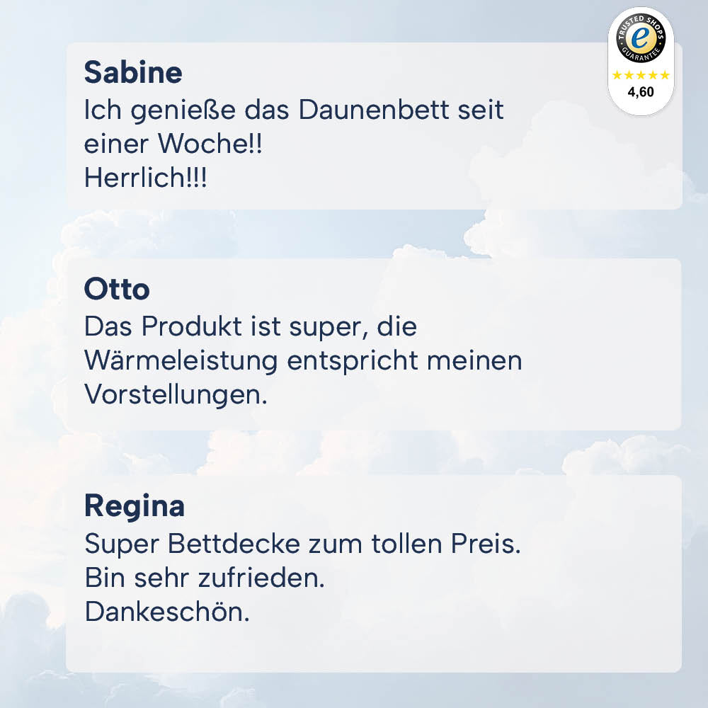 Winterdaunendecke »PREMIUM« – Warm, 90% Daunen, 10% Federn, Klasse 1, Downpass, hergestellt in Deutschland