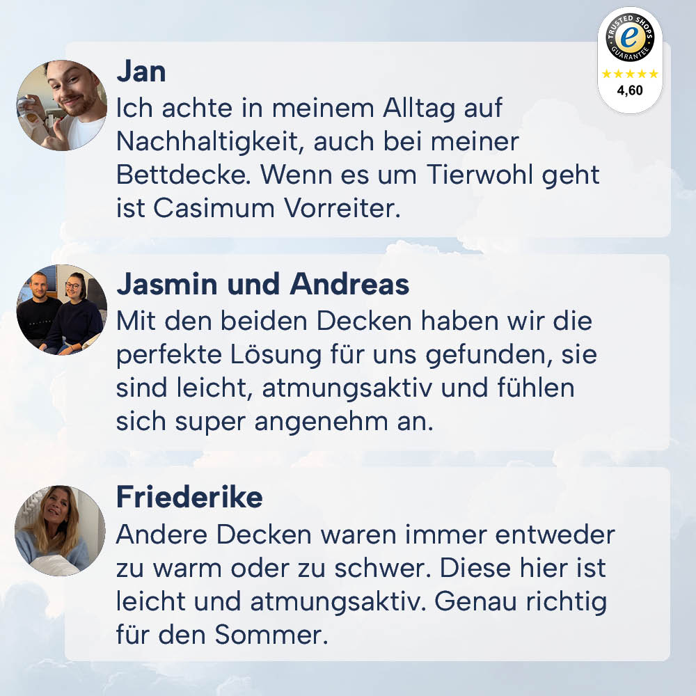 Sommergänsedaunendecke »FIRST CLASS« – 100% Gänsedaunen, Klasse 1, Downpass, hergestellt in Deutschland